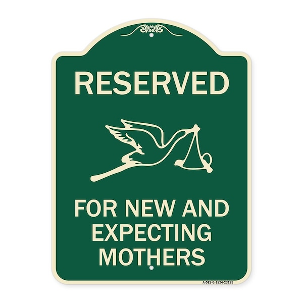 Signmission Reserved for New and Expecting Mothers Heavy-Gauge Aluminum Sign, 18" L, 24" H, G-1824-23195 A-DES-G-1824-23195 - main